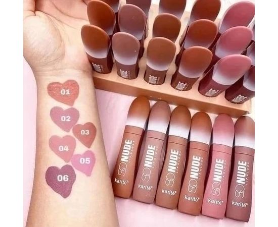 ПОМАДА ДЛЯ ГУБ 6 ШТ Lip Gloss Karlte, код 2276755