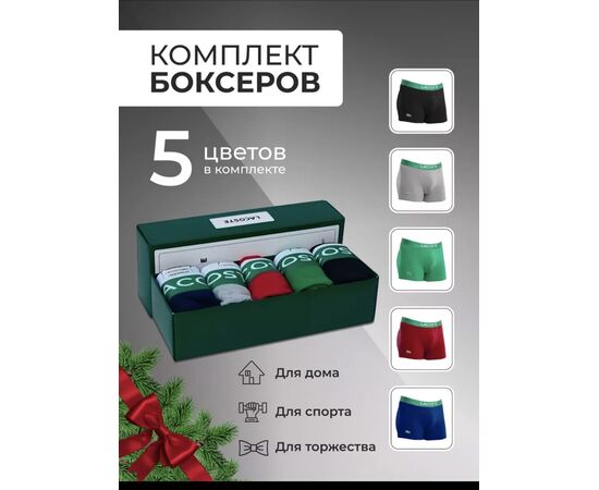 ТРУСЫ МУЖСКИЕ 5 ШТ (РАЗНОГО ЦВЕТА), код 2472182